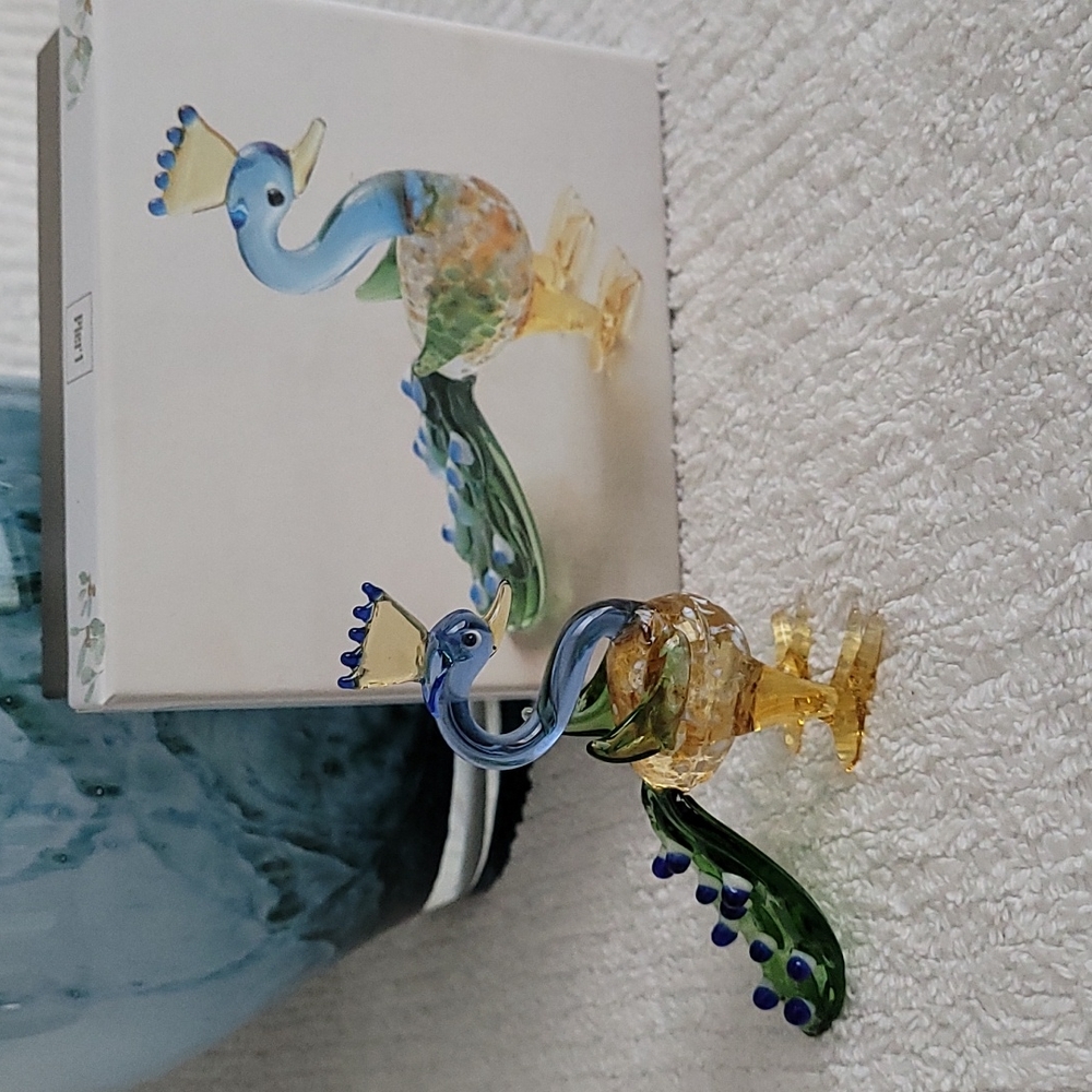 Pier 1 glass peacock